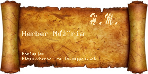 Herber Mária névjegykártya
